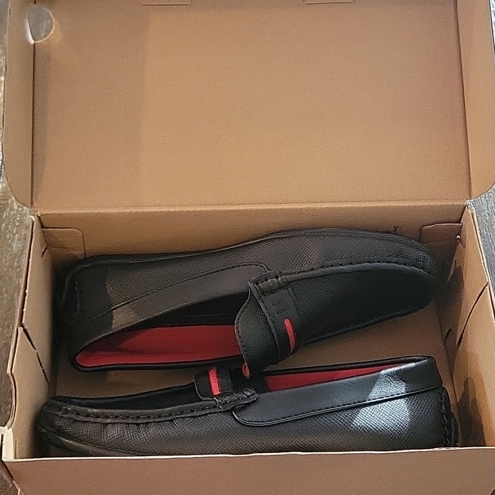Robert David Boys Slip on Dress Shoes Black